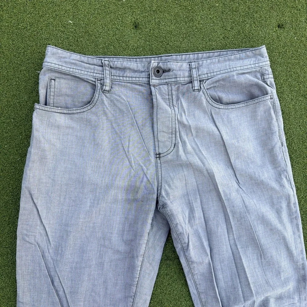 James Perse Brushed Twill 5 Pocket Pants Gray Yarn Men 32x32 UNHEMMED Slim $325